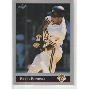 Barry Bonds 1992 Leaf Error No period after INC / Vintage Collectible #275
